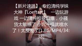 【新片速遞】  专约清纯学妹大神『Loeftart』✅一边玩游戏 一边清纯校花口爆，小骚货太敏感了 小穴一模就喷水了！太反差了[1.8G/MP4/34:38]